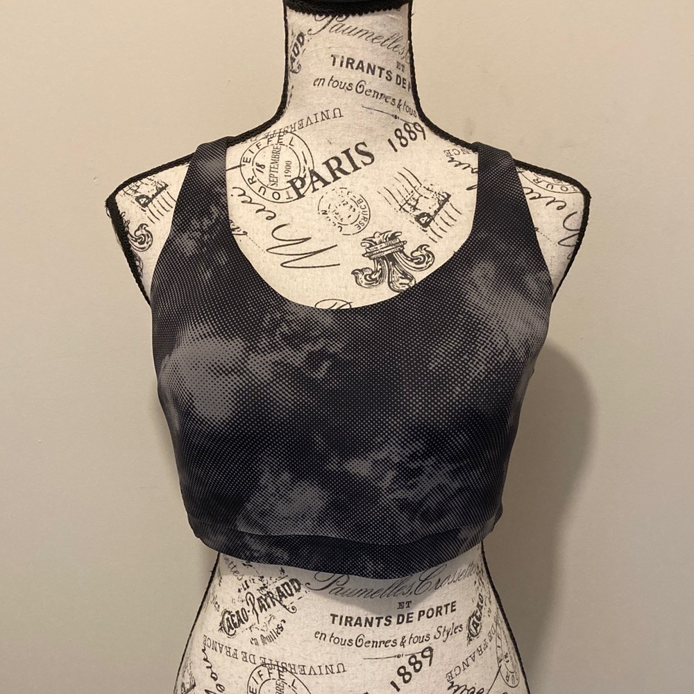 Athleta Black Tie-Dye Sports Bra